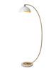 Nova of California Luna Bella 88" Arc Lamp In Weathered Brass With Matte White/gold Leaf Shade And Dimmer Switch