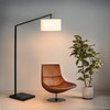 Nova of California Stretch 75" Chairside Arc Lamp In Matte Black With Step Switch