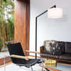 Nova of California Stretch 75" Chairside Arc Lamp In Matte Black With Step Switch