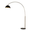Nova of California Luna Bella 92" Arc Lamp In Weathered Brass With Matte Black/gold Leaf Shade And Dimmer Switch