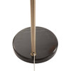 Nova of California Luna Bella 92" Arc Lamp In Weathered Brass With Matte Black/gold Leaf Shade And Dimmer Switch