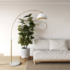 Nova of California Luna Bella Arc Lamp, White With Gold Leaf