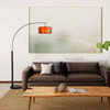 Nova of California Layers 86" Natural Mica 1 Light Arc Lamp In Charcoal Gray And Gunmetal With Dimmer Switch 1-Light