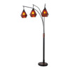 Nova of California Artifact 86" Natural Mica 3 Light Arc Lamp In Espresso Bronze With Dimmer Switch 3-Light