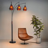 Nova of California Artifact 86" Natural Mica 3 Light Arc Lamp In Espresso Bronze With Dimmer Switch 3-Light