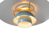 Nova of California Palm Springs 84" 3 Light Arc Lamp In Weathered Brass And Bluetone Shades With Dimmer Switch 3-Light
