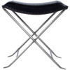 Melton Black Leather Stool