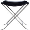 Melton Black Leather Stool