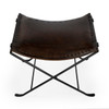 Melton Dark Brown Leather Stool