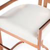Clarence Rose Gold & White Faux Leather Counter Stool
