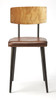 Clark Metal & Wood Leather Side Chair