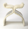 Chalice Faux Fur & Silver Stool