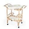 Selena White Rattan Bar Cart