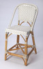 Solstice White &  Tan Rattan Counter Stool