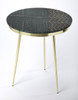 Hollings Green Marble & Brass Accent Table