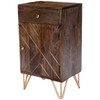 Alda Wood & Brass Metal Inlay Cabinet