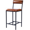 Lazarus Leather & Metal Counter Stool