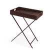 Fern Dark Brown Rattan  Tray Table