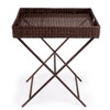 Fern Dark Brown Rattan  Tray Table