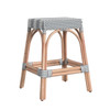 Robias 24.5"  Grey Rectangular Rattan Counter Stool