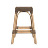 Robias 24.5" Brown Rectangular Rattan Counter Stool