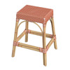 Tobias 24.5" Rattan Orange And White Counter Stool