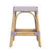 Tobias 24.5" Rattan White And Purple Counter Stool