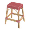 Tobias 24.5" Rattan Red And White Counter Stool