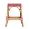 Tobias 24.5" Rattan Red And White Counter Stool