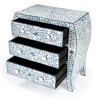 Trubadur Blue And White Bone Inlay 3 Drawer Chest
