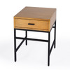 Hans 1 Drawer Wood And Iron End Table