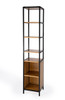 Hans Narrow Wood And Iron Open & Closed 84" Etagere Bookcase