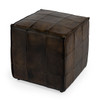 Leon Dark Brown Leather Ottoman