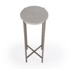 Nigella White Marble And Silver Cross Legs Side Table