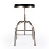 Clyde Black Leather Adjustable Bar Stool