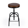 Clyde Brown Leather Adjustable Bar Stool