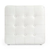 Leon White Leather Ottoman