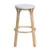 Tobias 30" Powder Blue And White Round Rattan Bar Stool