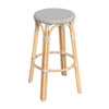 Tobias 30" Grey Round Rattan Bar Stool