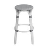 Tobias 30" White Round Rattan Bar Stool