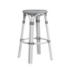 Tobias 30" White Round Rattan Bar Stool