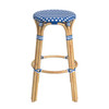 Tobias 30" Sky Blue Round Rattan Bar Stool