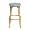 Tobias 30" Twilight Blue Round Rattan Bar Stool