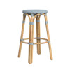 Tobias 30" Twilight Blue Round Rattan Bar Stool