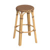 Tobias Brown Round Rattan Bar Stool