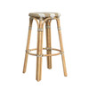 Tobias 30" Beige Striped Round Rattan Bar Stool