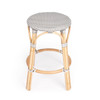 Tobias 24" Gray & White Rattan Round Counter Stool