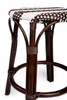 Tobias 24" Dark Brown & White Rattan Round Counter Stool