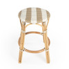 Tobias  24" Beige & White Rattan  Round Counter Stool