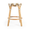 Tobias  24" Beige & White Rattan  Round Counter Stool